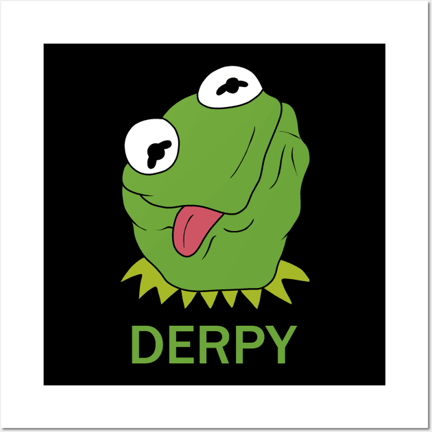 Derpy Kermit The Frog Wall Art by valentinahramov